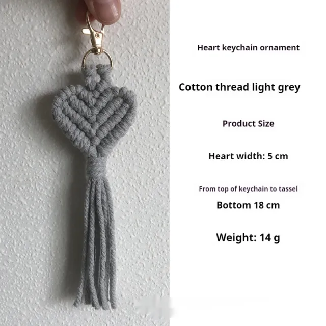 Hand woven Key Accessories Creative Small Gift Cotton Thread Light Gray - Shop at LoveMi