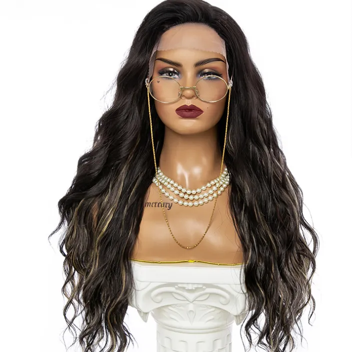 Golden Big Wave Long Chemical Fiber Lace