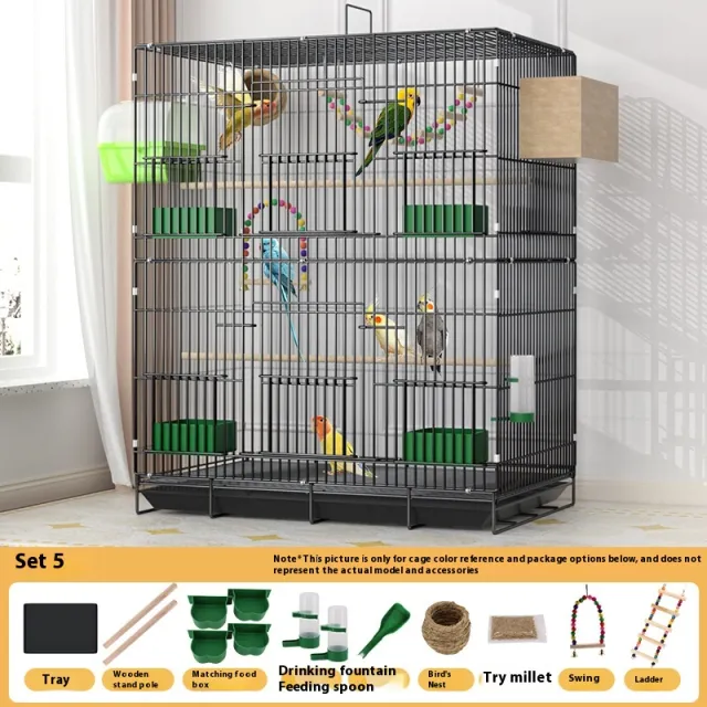 Home Fashion Personality Double Layer New Bird Cage Black Double Layer 51X34X74 - Shop at LoveMi