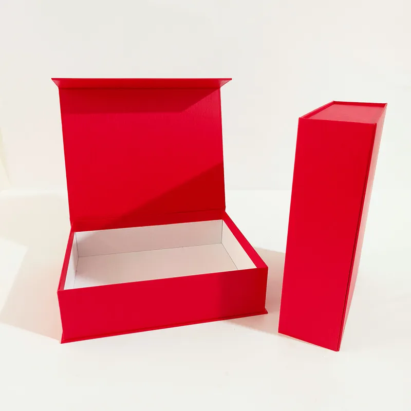 Magnetic Book Tea Box And Cosmetic Box - Red