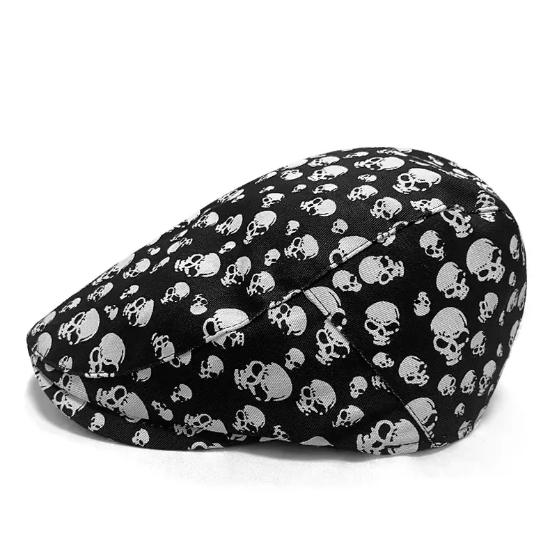 Spring And Summer Multi-skull Printed Outdoor Leisure Hipster Military Cap