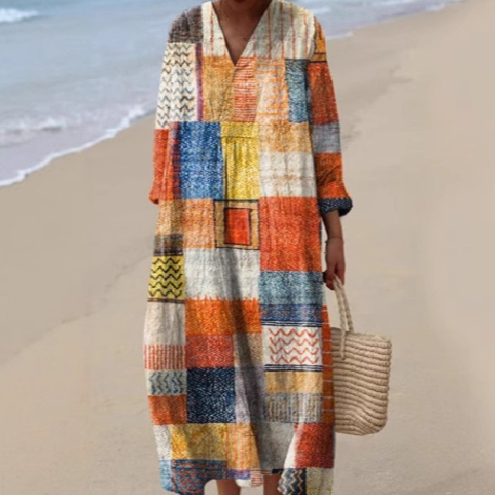 Fashion Casual Floral Shirt Dress Women