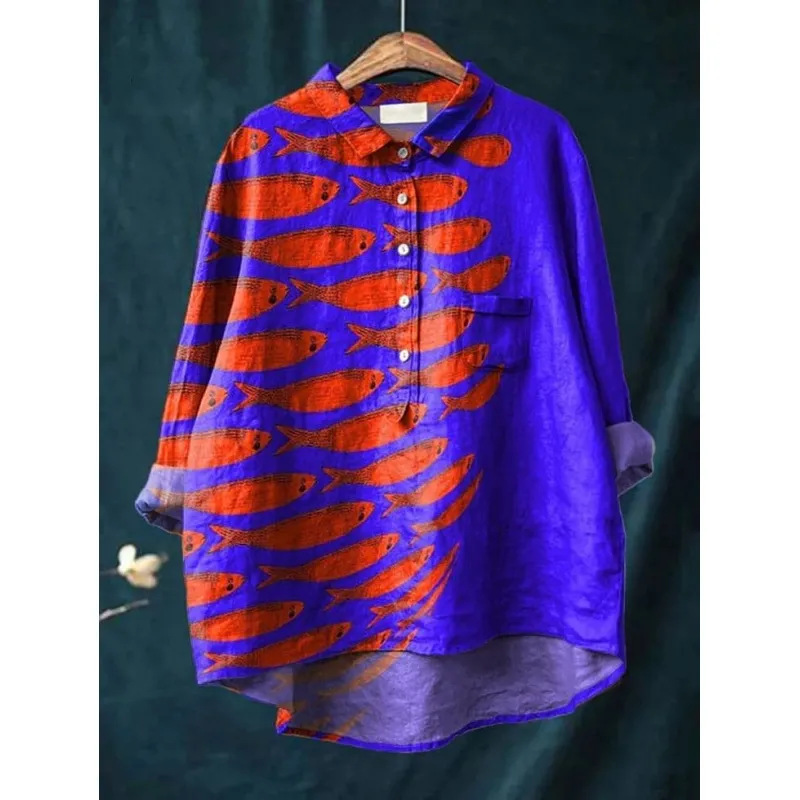European And American Printed Hawaiian Casual Long-sleeved Shirt - 3 Style-5Xl