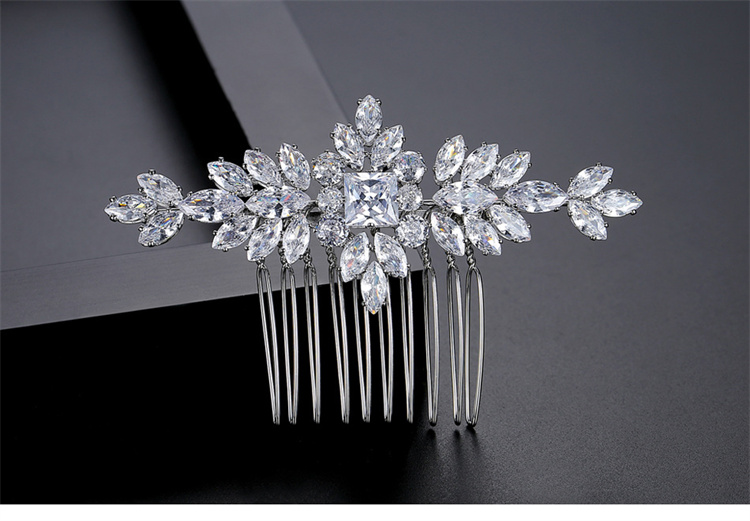 S925 Pure Silver Moissanite Fashionable New Bride Hair Comb Light Luxury Headwear