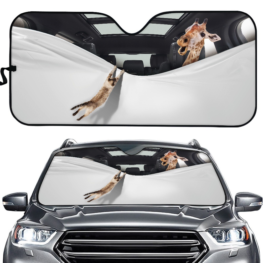 Car Sun Visor Front Windshield Sun Protection Heat Insulation Non-perforating Telescopic Curtain