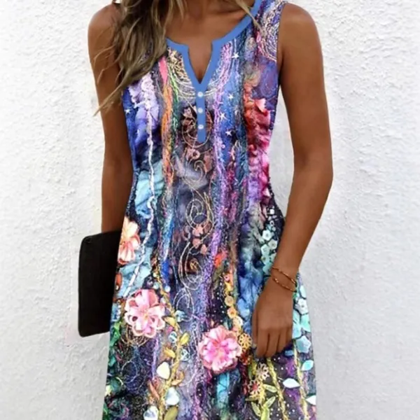 New Summer Flared Sleeves V neck Dress Women White Line E433 - Shop at LoveMi