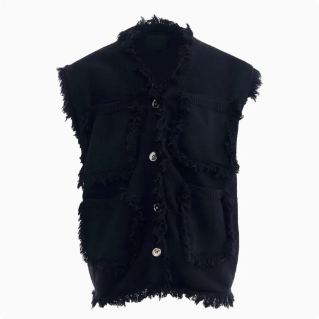Special-interest Design V-neck Sweater Vest Coat Men's Autumn