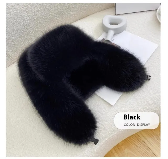 Full Fur Ushanka Thick Warm Wind proof Cap Black - Shop at LoveMi