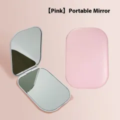 Ultra-thin Foldable Cosmetic Mirror With Light Tricolour Light Convenient HD Luminous - Pink - View 1