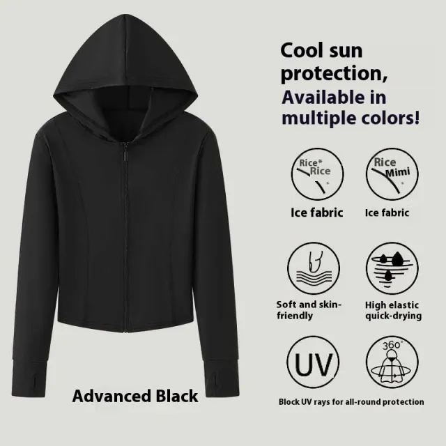 Ice Silk Sun Protection Clothing Women's Slim Fit Advanced Black - Shop at LoveMi