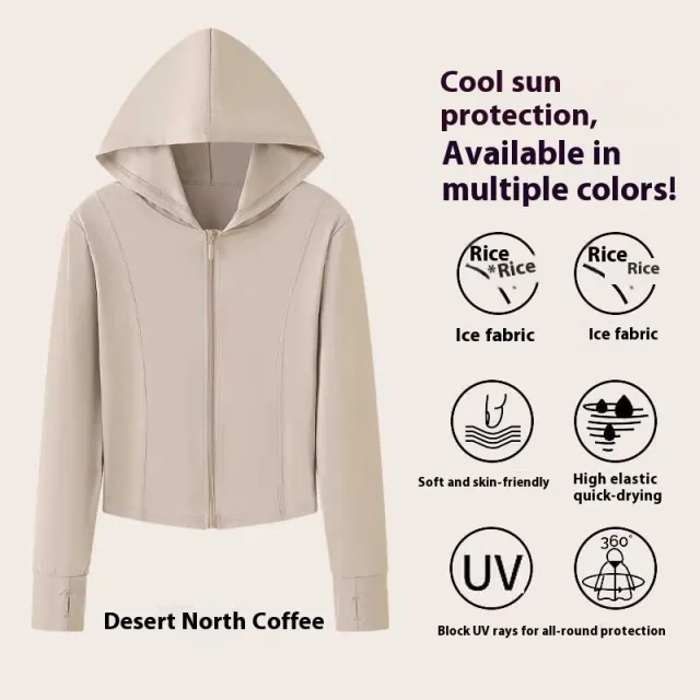 Ice Silk Sun Protection Clothing Women's Slim Fit Mobei Coffee - Shop at LoveMi
