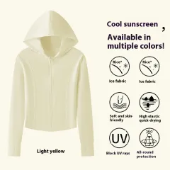 Ice Silk Sun Protection Clothing Women's Slim Fit - Goose Yellow - View 1