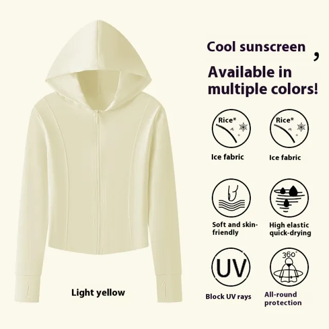 Ice Silk Sun Protection Clothing Women's Slim Fit Goose Yellow - Shop at LoveMi