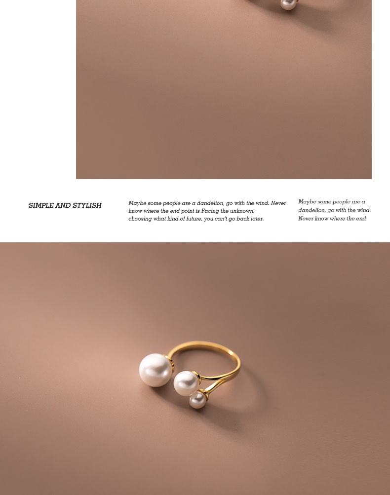 S925 Silver Shell Pearls Ring