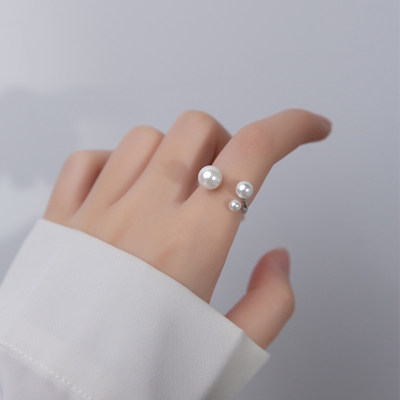 Women's All-match S925 Silver Shell Pearls Ring