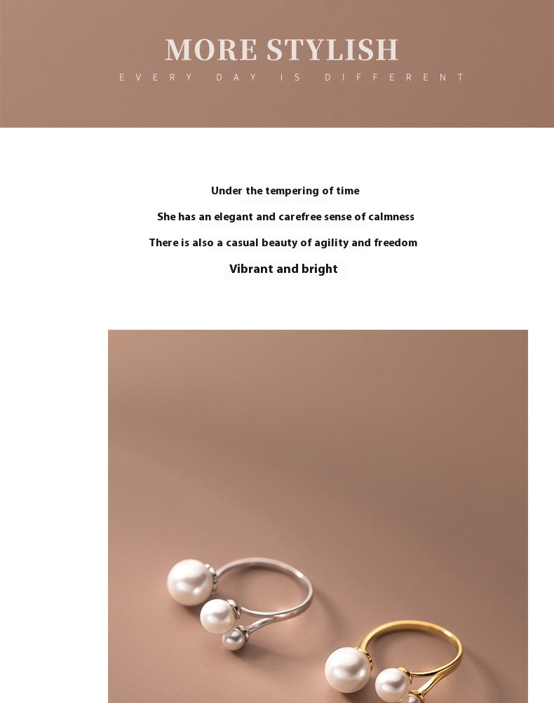 Detailed Pearl Accent Ring