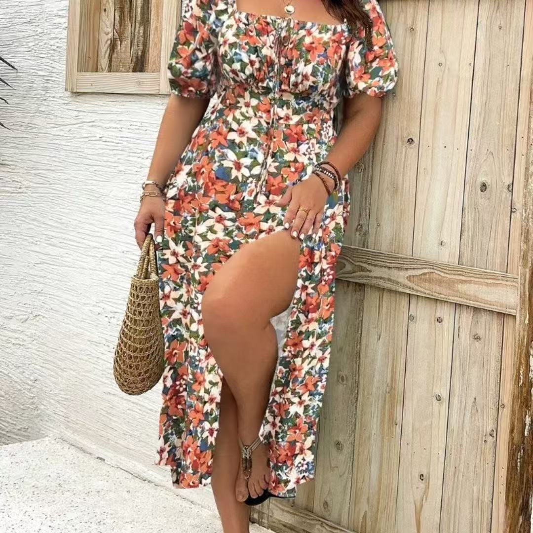 Women's Clothing Plus Size Floral Dress Summer Color166570 - Shop at LoveMi