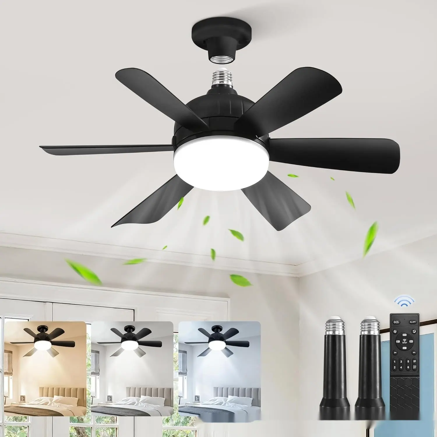 18-inch Straight Leaf Fan Lamp Remote Control