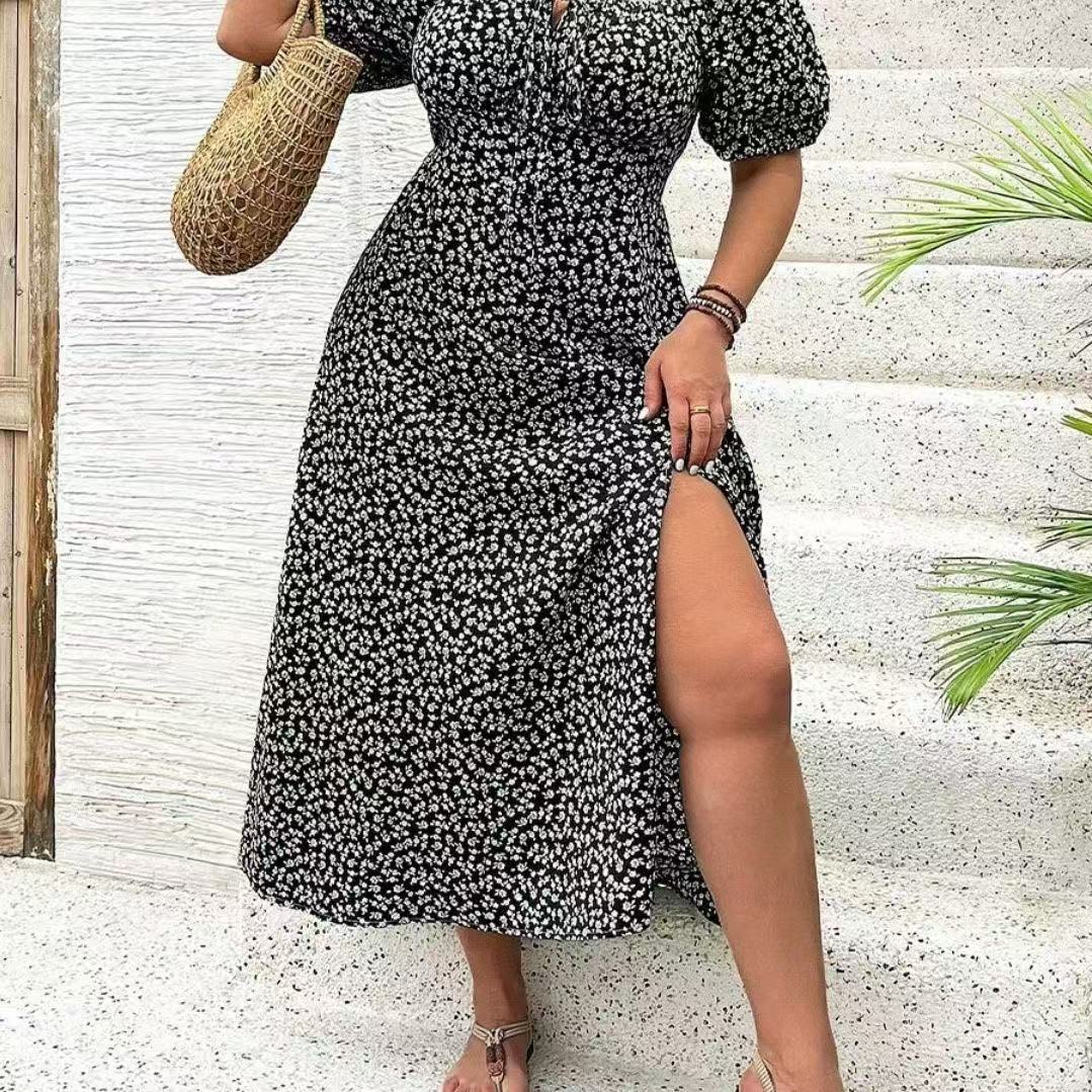 Women's Clothing Plus Size Floral Dress Summer
