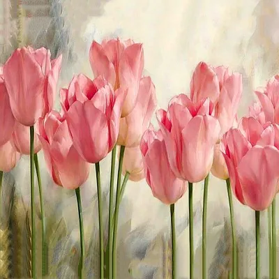 Full Square Round Drill 5D DIY Diamond Painting Tulip Flower 3D Embroidery Cross 5D Rhinestone Home Decor Gift