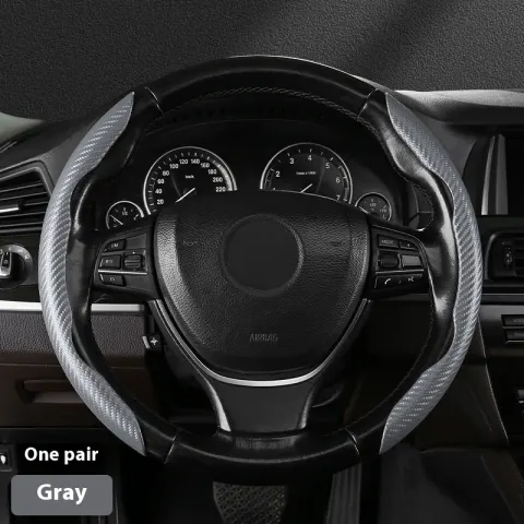 Steering Wheel Cover Sweat-absorbent Suede Carbon Fiber Pattern Protective