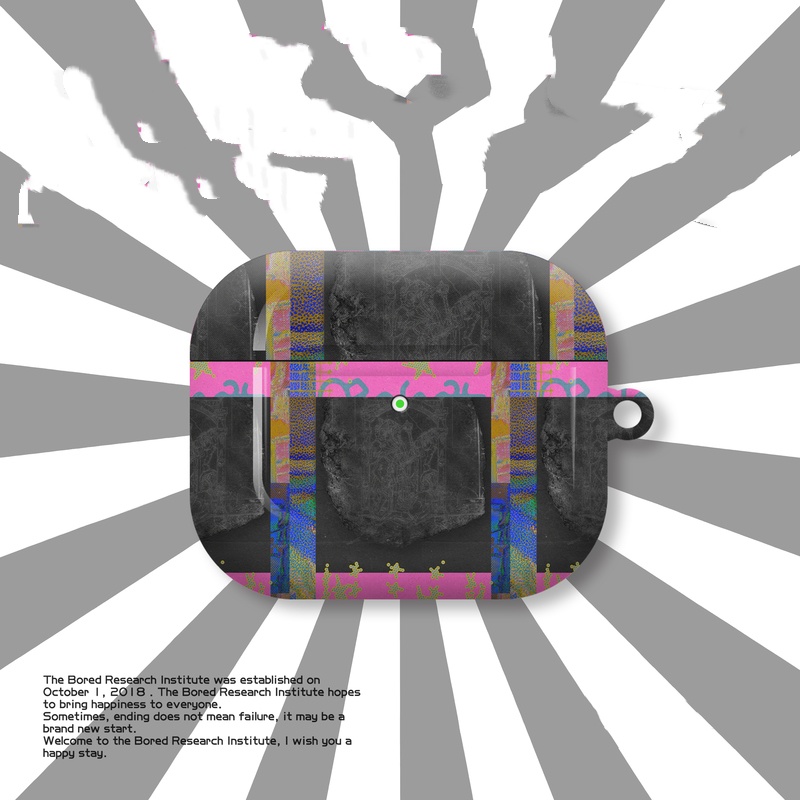 Estuche para Audífonos Retro Gris Oscuro y Rosa Estilo Ins - imagen 1