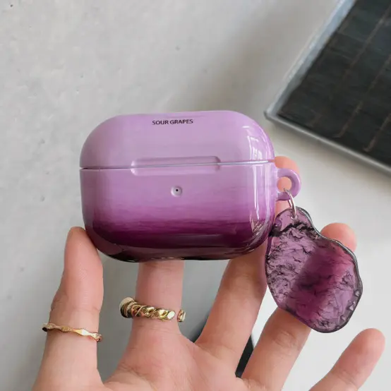 The Earphone Case Is Tinted With Purple Ink