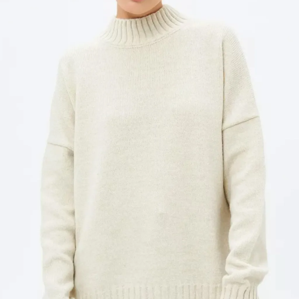 Half Turtleneck Thread Sweater Sub-loose Casual Sweater - Apricot
