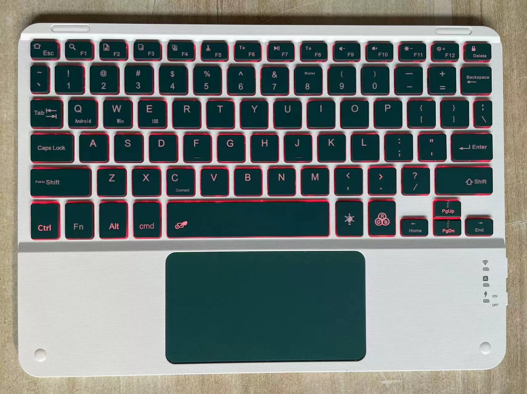 Bluetooth Keyboard With Touch For Mobile Phone Tablet Wireless Rechargeable