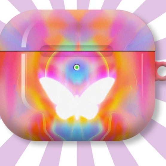 Butterfly, Illusory, Abstract, Niche, Retro, Noisy, Ins Style Art Earphone Case - imagen 1