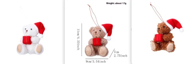 Red Christmas Hat Cute Bear Ornaments Set - Shop at LoveMi