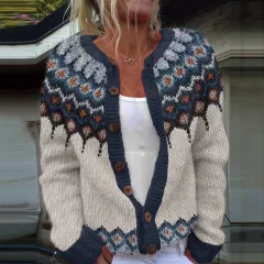 3D Digital Printing Cardigan Knitted Coat - Hwj165400-M - View 1