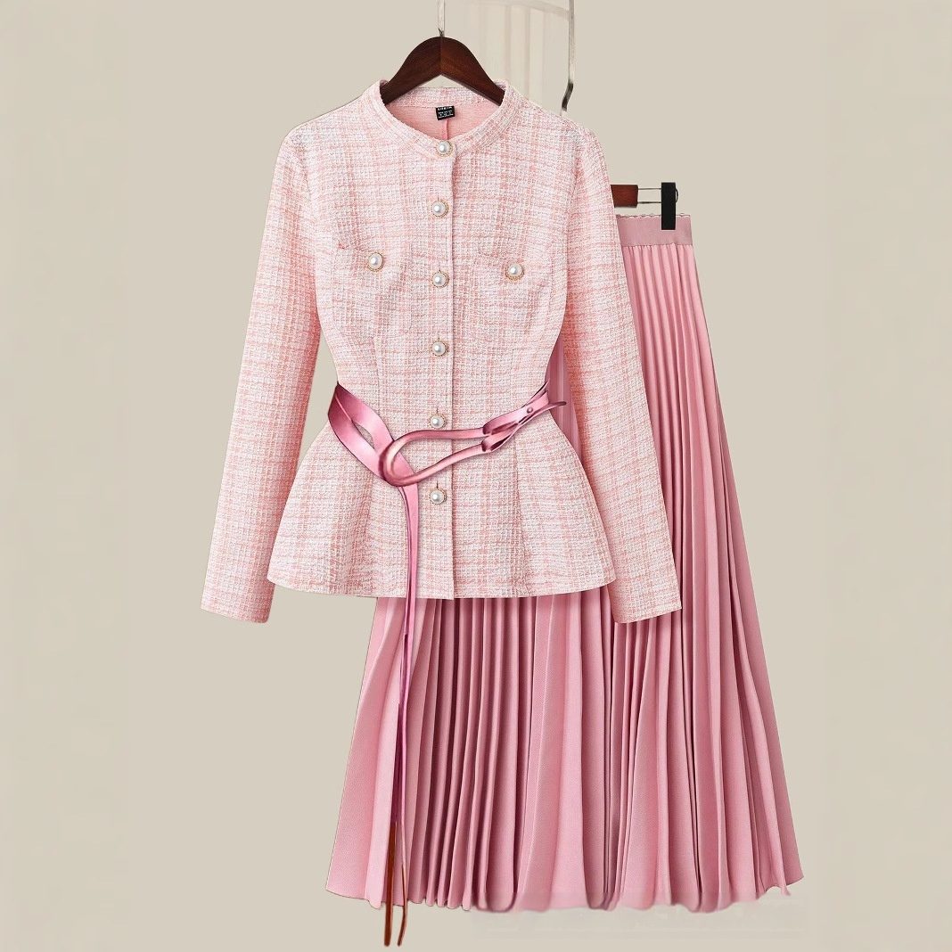 European And American Women's Clothing Two-piece Set Skirt Suit Excluding Belt