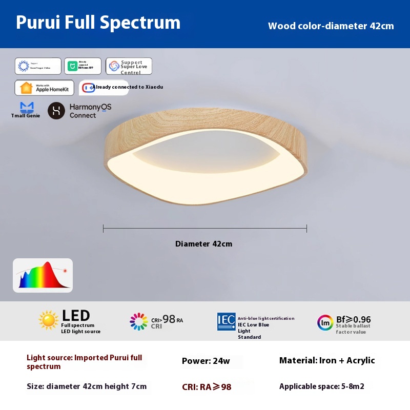 Mid-ancient Full Spectrum Bedroom Study Intelligent Ceiling Lamp