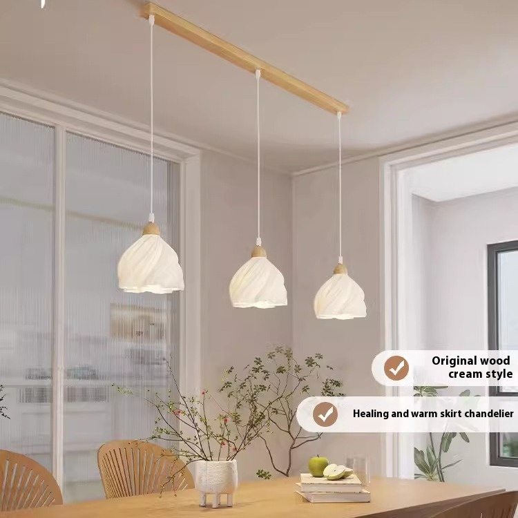 Household Log Style Art Three-end Ceiling Lamp