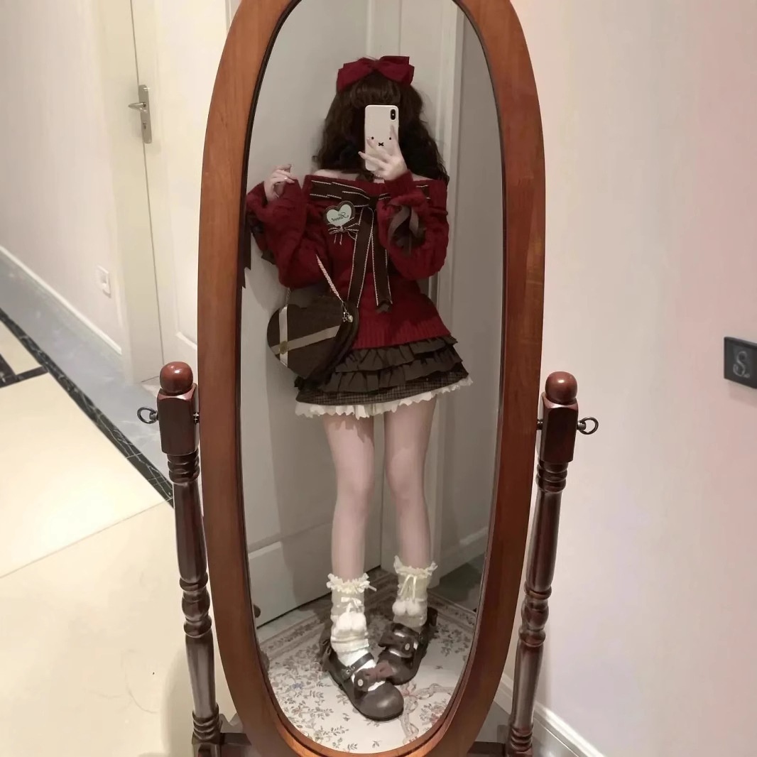 Bowknot Knitted Sweater Sweater Dress Cute Two-piece Suit Pack