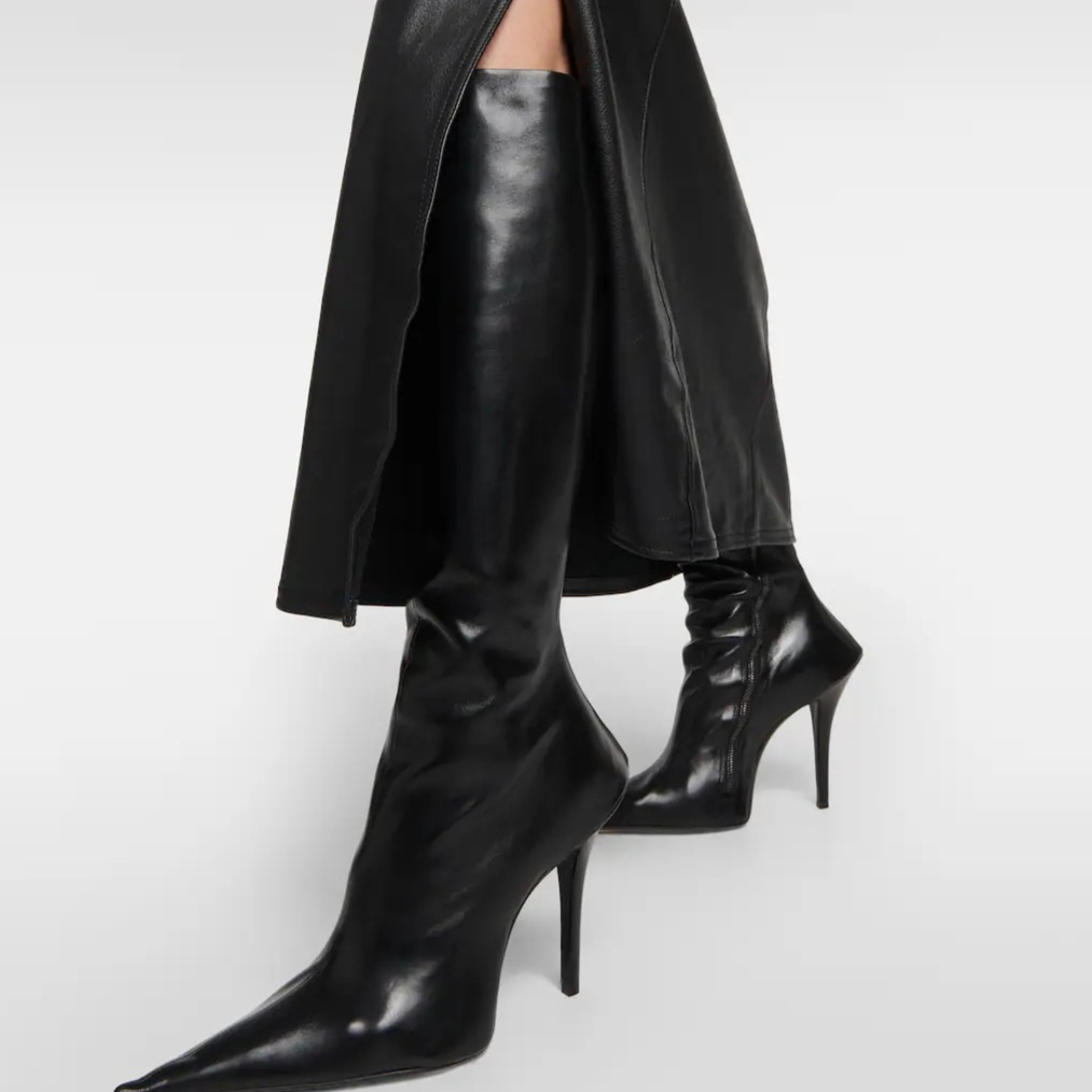 New Stiletto Heel Pointed Shaped Heel Side Zipper Knee-length Female Boots