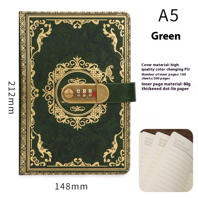 Thickened Creative A5 Password Diary With Lock - Image 3