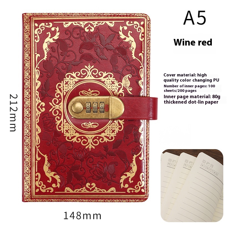 Thickened Creative A5 Password Diary With Lock - Image 8