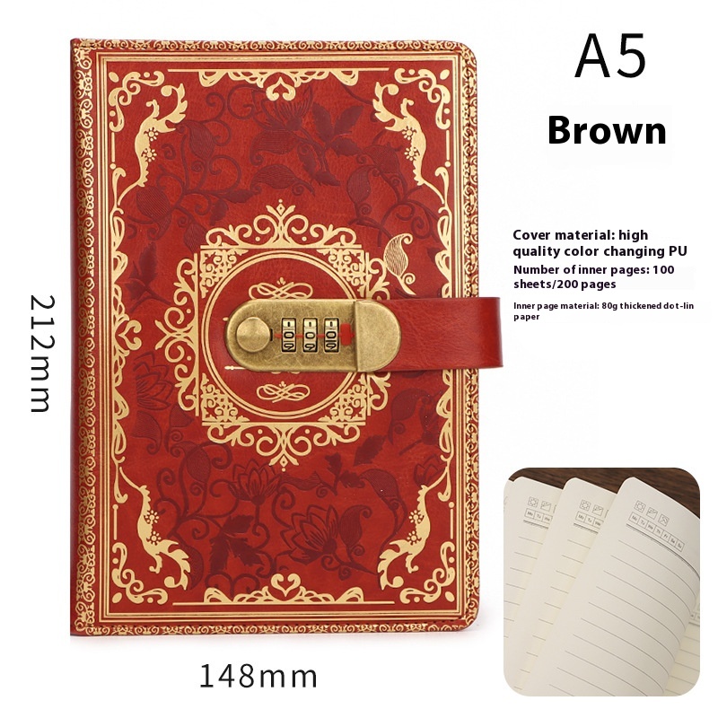 Thickened Creative A5 Password Diary With Lock - Image 2