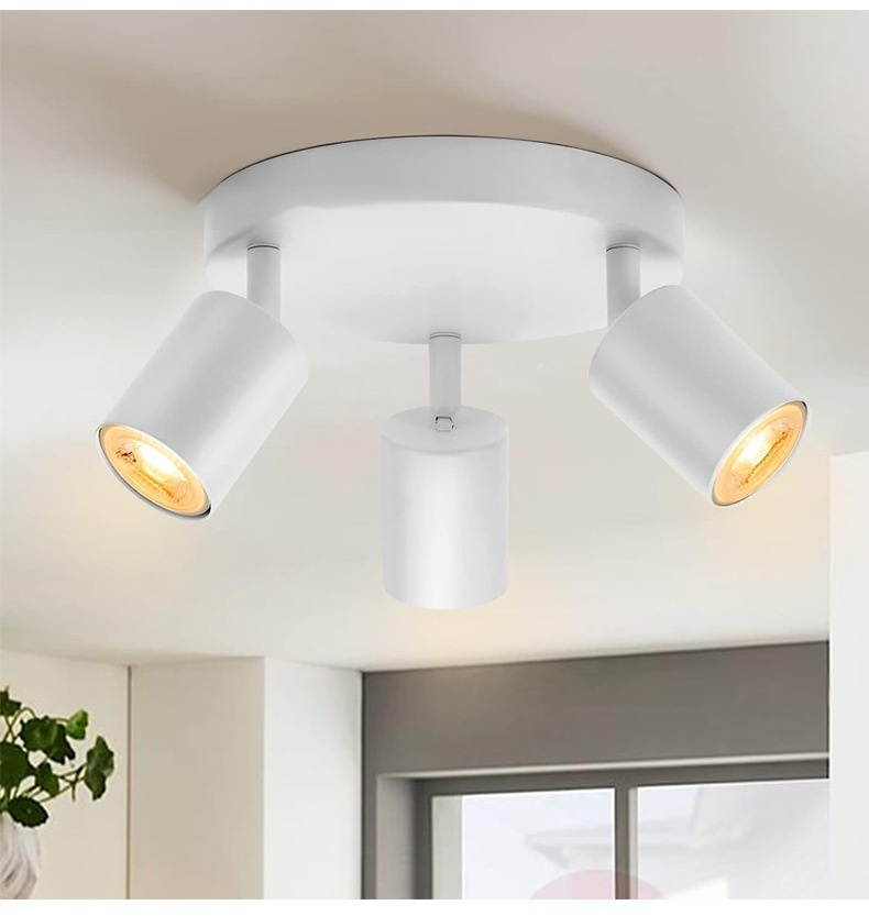 Three-head Lamp Adjustable Angle TV Background Wall Ceiling Spotlight