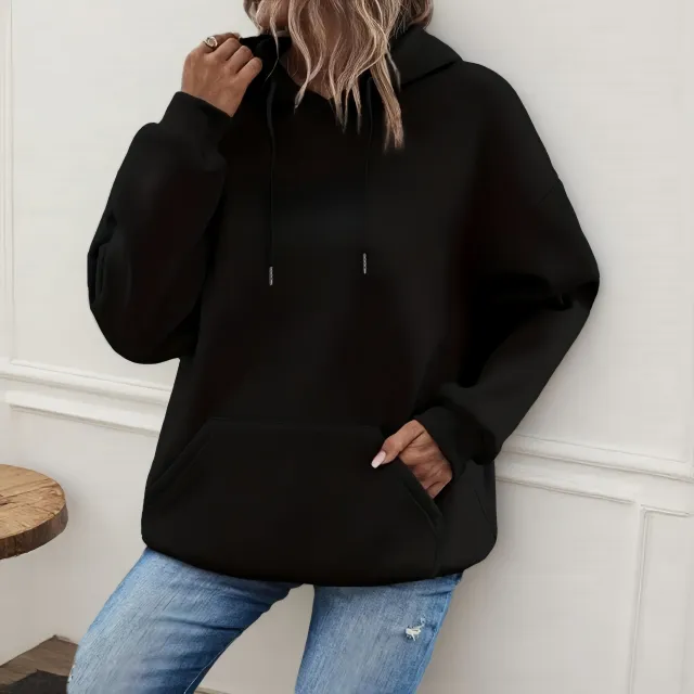 Women's Loose And Fashionable Casual Hoodie Black - Shop at LoveMi