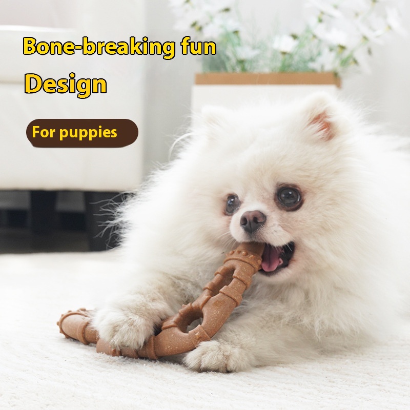 Dog Toy Bone Molar Rod Bite-resistant Teeth Cleaning Self-hi