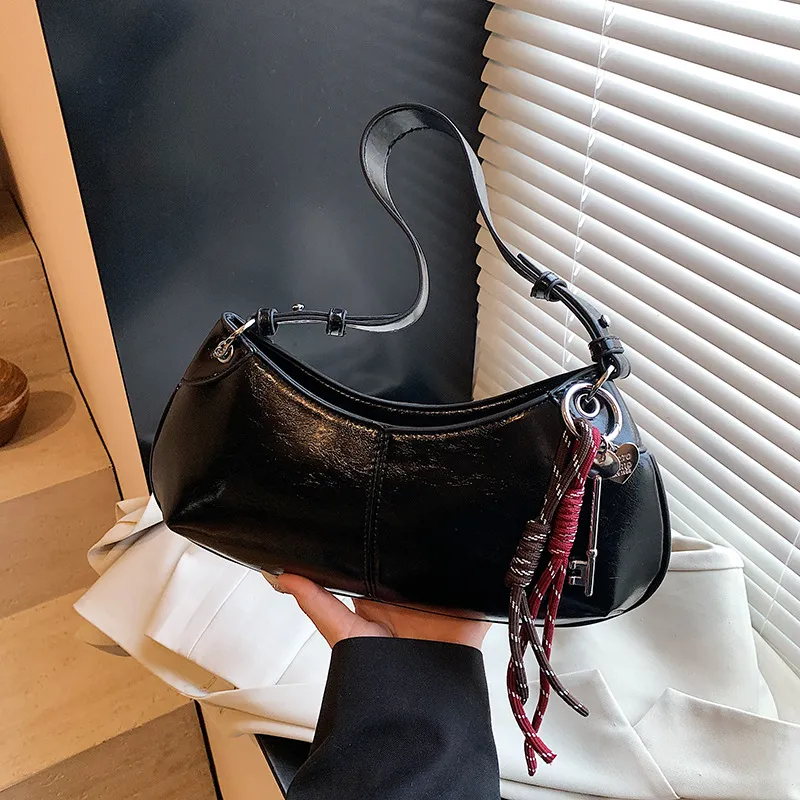 New All-match Niche Shoulder High-grade Western Style Lady Bag - Black