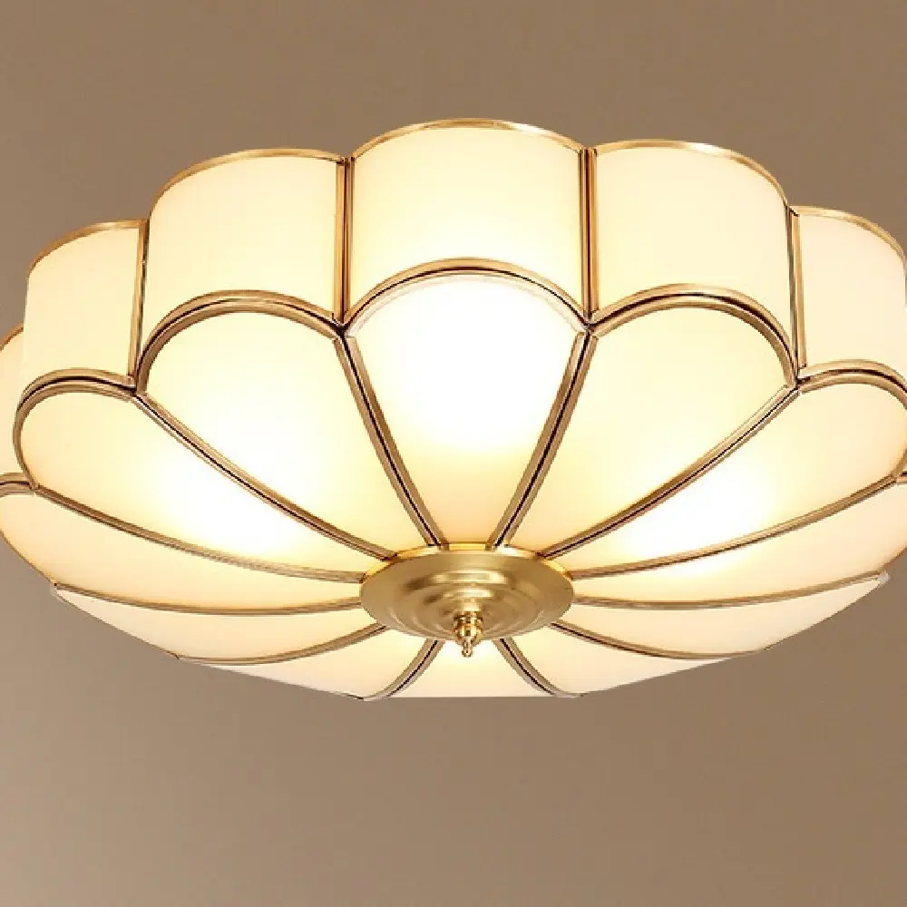 Household Copper American Simple Led Ceiling Lamp