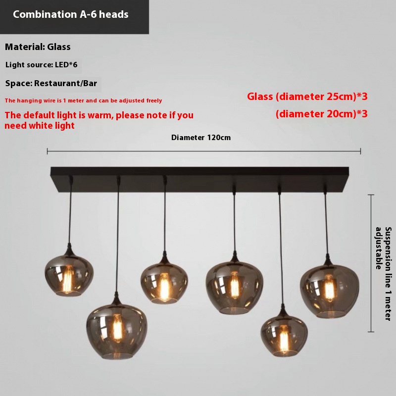 Modern Restaurant Ideas Personality Glass Lamp