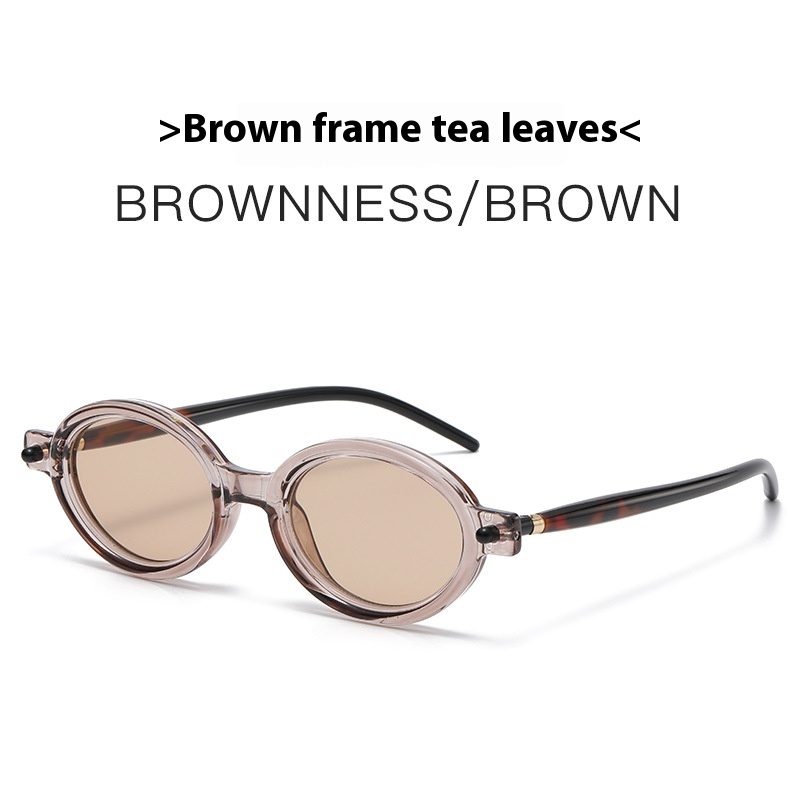 Retro Artistic Oval Frame Sunglasses Modern Charming Anti-blue Light Sunglasses - Image 10
