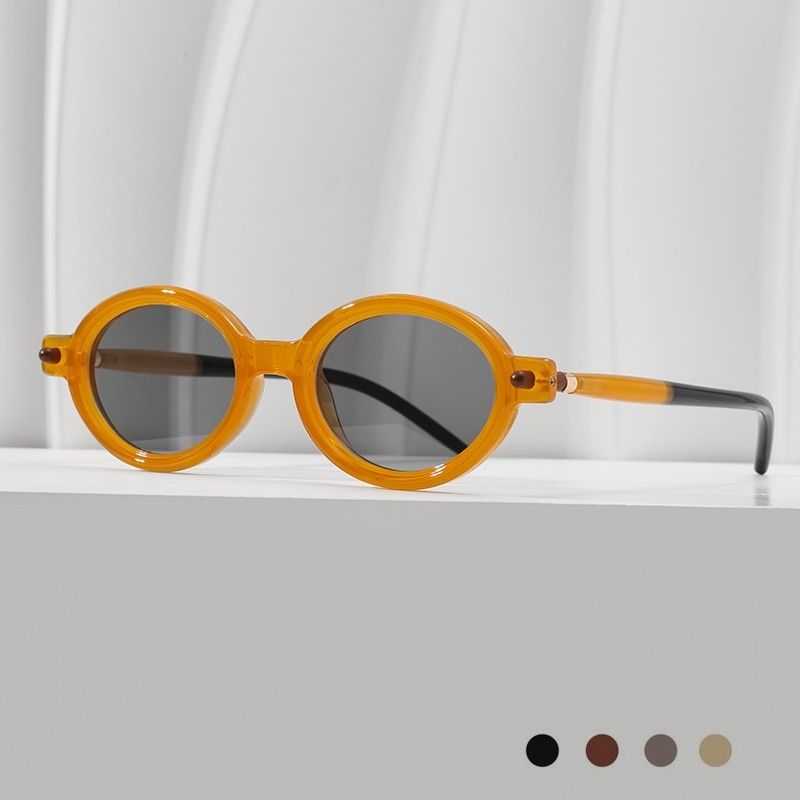 Retro Artistic Oval Frame Sunglasses Modern Charming Anti-blue Light Sunglasses - Image 8