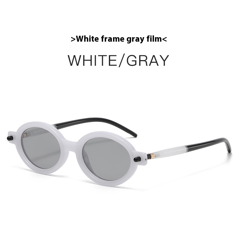 Retro Artistic Oval Frame Sunglasses Modern Charming Anti-blue Light Sunglasses - Image 4