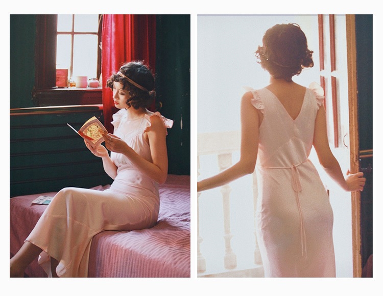 Women's Retro Solid Color Slim Fish Tail Dress